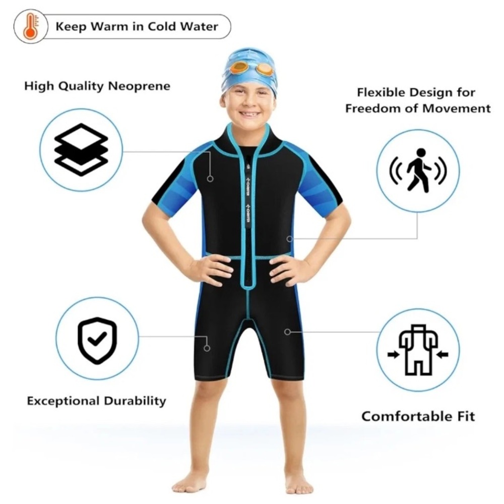 Chriffer Sleek Black and Blue Rashguard with High Neck